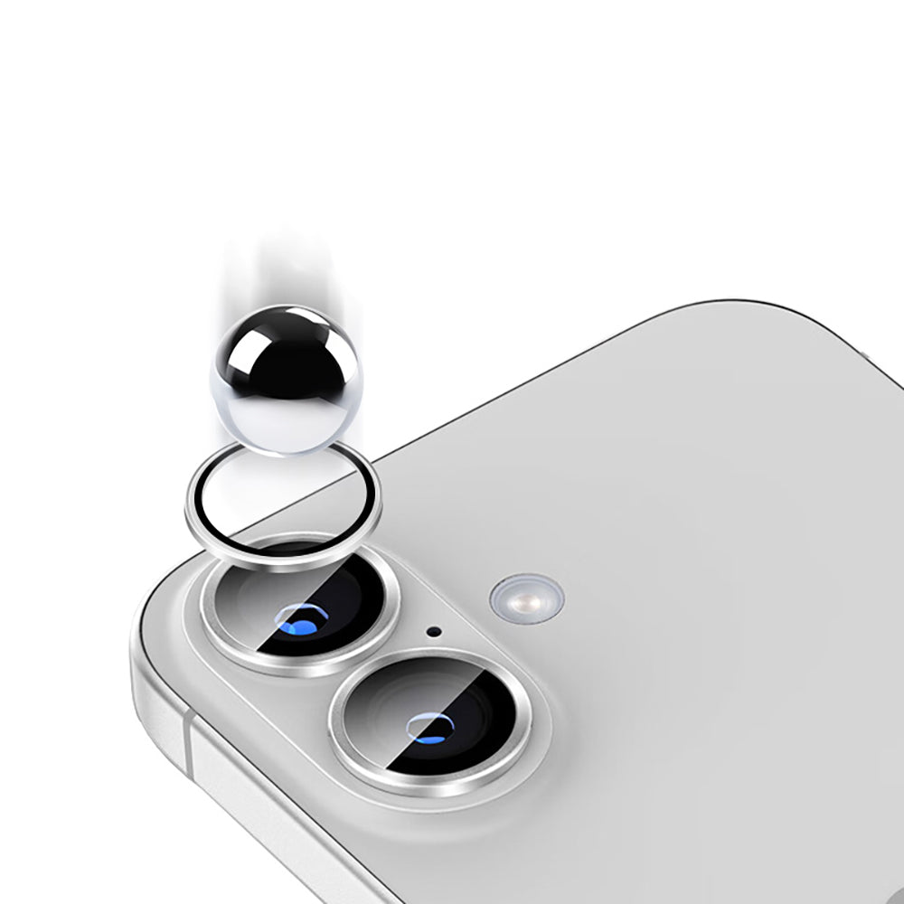 Apple iPhone 16 Zore Mikro Kamera Lens Koruyucu Gümüş