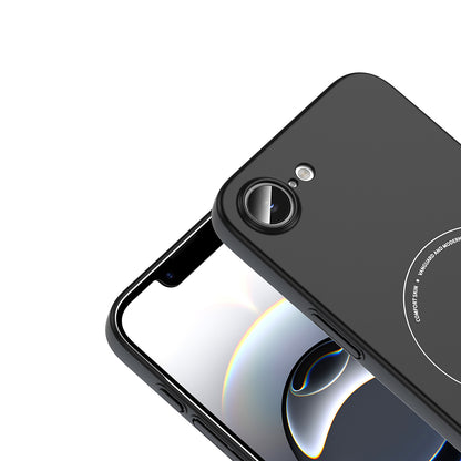 Apple iPhone 16E Kılıf M-Safe Şarj Özellikli Kamera Korumalı Zore Elio Sert PC Kapak