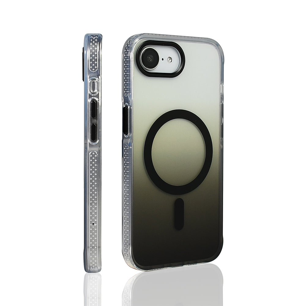 Apple iPhone 16E Kılıf M-safe Şarj Özellikli Transparan Renk Geçişli Zore Toros Kapak Rose Pembe