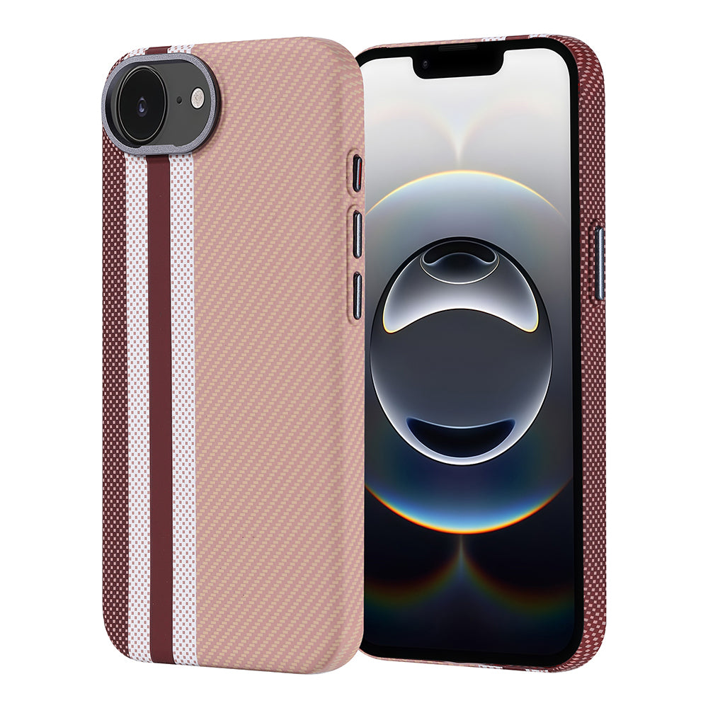 Apple iPhone 16E Kılıf M-safe Şarj Özellikli Karbon Fiber Görünümlü Zore Nekst Kapak Siyah