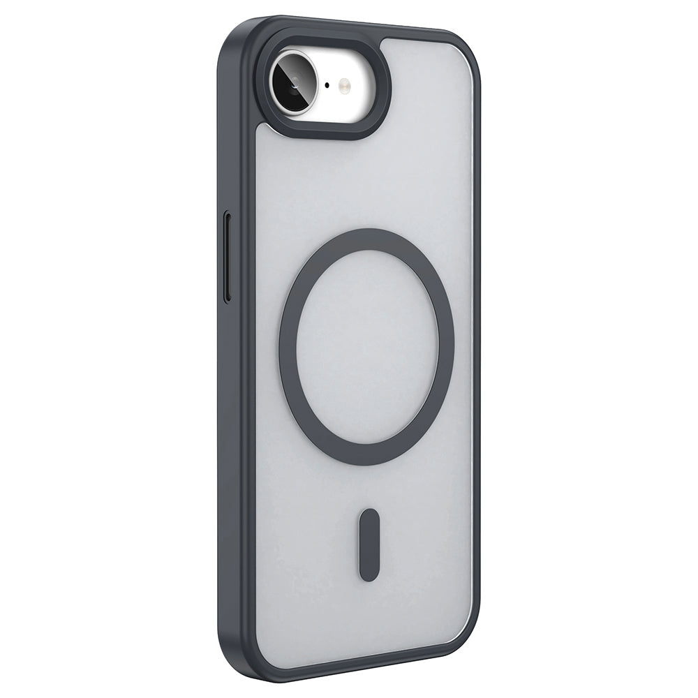 Apple iPhone 16E Kılıf M-safe Şarj Özellikli Mat Arka Yüzey Zore Sio Kapak Lacivert