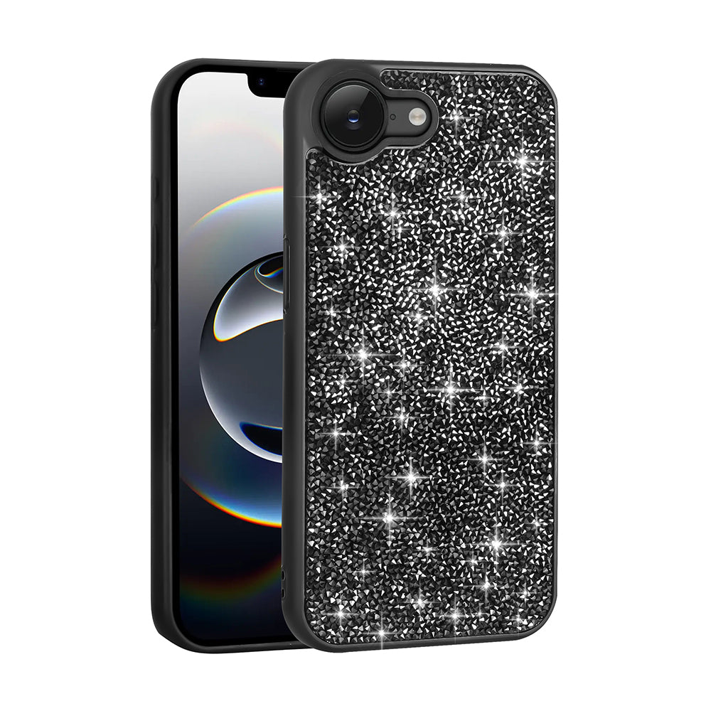 Apple iPhone 16E Kılıf Parlak Taşlı Tasarım Zore Pırlanta Kapak Pembe