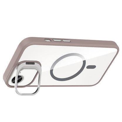 Apple iPhone 16E Kılıf Standlı ve Kamera Lens Hediyeli M-Safe Şarj Özellikli Zore Etro Kapak Siyah