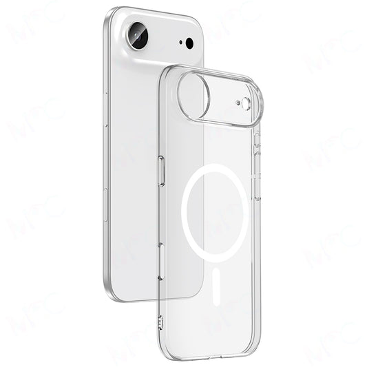 Apple iPhone 17 Air Kamera Korumalı M-Safe Şarj Özellikli Şeffaf Zore London Sert PC Kapak