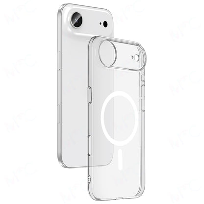 Apple iPhone 17 Air Kamera Korumalı M-Safe Şarj Özellikli Şeffaf Zore London Sert PC Kapak