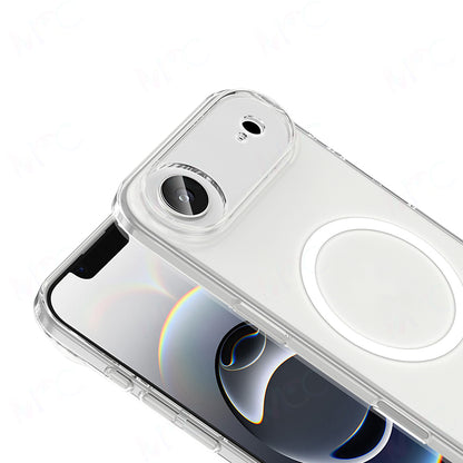 Apple iPhone 17 Air Kılıf IC Çipli M-Safe Şarj Özellikli Şeffaf Kamera Çerçeveli Zore Toledo Kapak Şeffaf