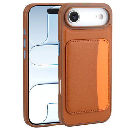 Apple iPhone 17 Air Kılıf Kartlıklı Zore X-Kart Silikon Kapak Kahverengi