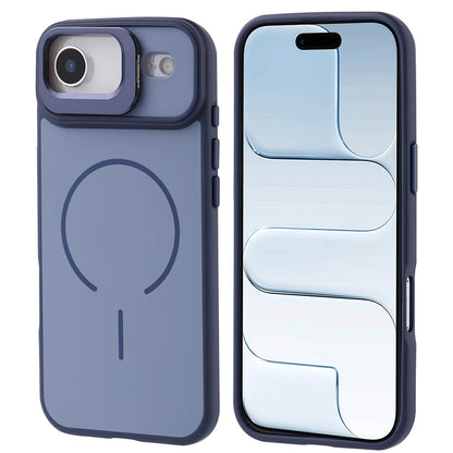 Apple iPhone 17 Air Kılıf M-safe Şarj Özellikli Kamera Standlı Zore Notron Kapak Lacivert