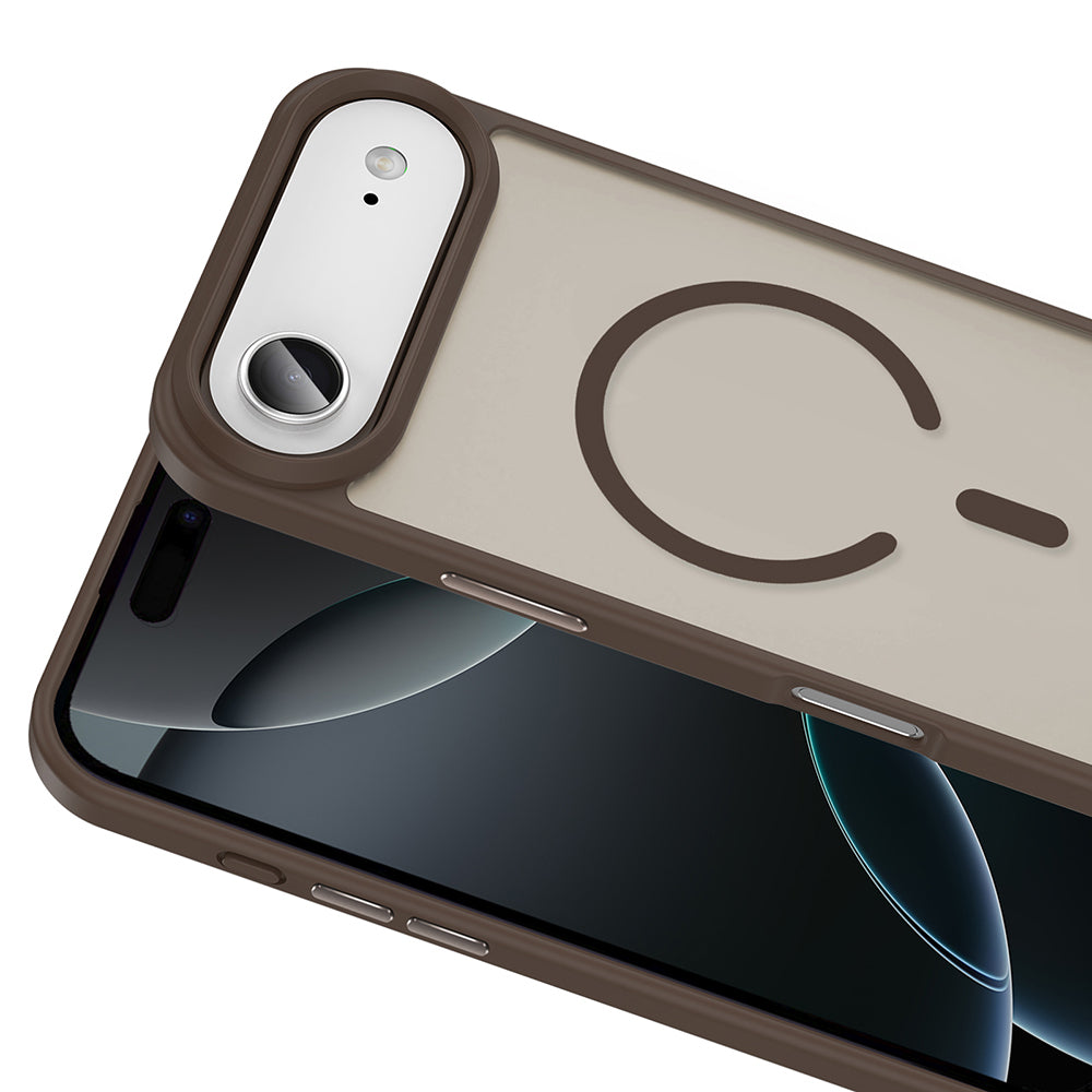 Apple iPhone 17 Air Kılıf M-safe Şarj Özellikli Mat Arka Yüzey Zore Sio Kapak Desert Titanyum