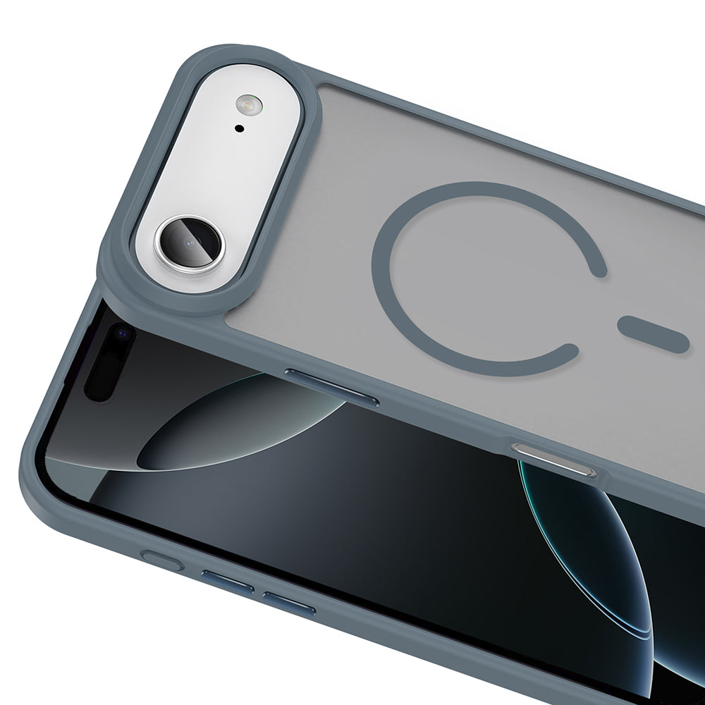 Apple iPhone 17 Air Kılıf M-safe Şarj Özellikli Mat Arka Yüzey Zore Sio Kapak Lacivert