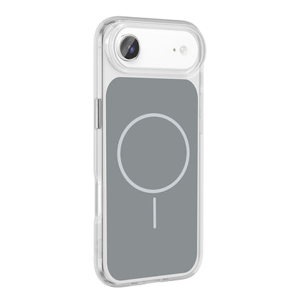 Apple iPhone 17 Air Kılıf M-Safe Şarj Özellikli Metal Buton Tasarımlı Zore İkonik Sert Silikon Kapak Siyah