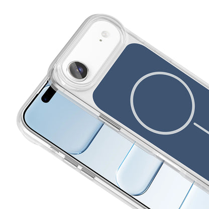 Apple iPhone 17 Air Kılıf M-Safe Şarj Özellikli Metal Buton Tasarımlı Zore İkonik Sert Silikon Kapak Siyah