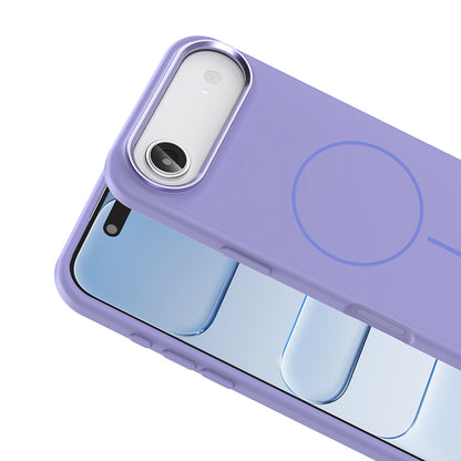 Apple iPhone 17 Air Kılıf M-Safe Şarj Özellikli Metal Kamera Çerçeveli Zore Edi Silikon Kapak Açık Mavi