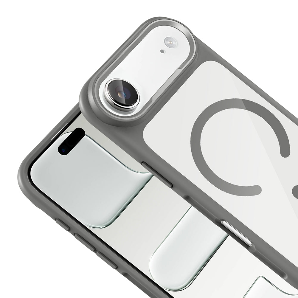 Apple iPhone 17 Air Kılıf M-Safe Şarj Özellikli Metal Kamera Çerçeveli Zore Tiko Kapak Gold