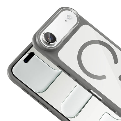 Apple iPhone 17 Air Kılıf M-Safe Şarj Özellikli Metal Kamera Çerçeveli Zore Tiko Kapak Mavi