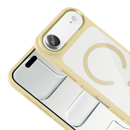 Apple iPhone 17 Air Kılıf M-Safe Şarj Özellikli Metal Kamera Çerçeveli Zore Tiko Kapak Gold