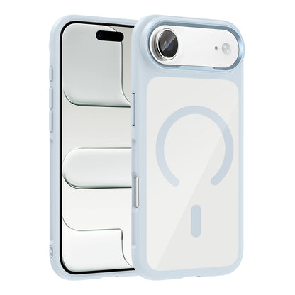 Apple iPhone 17 Air Kılıf M-Safe Şarj Özellikli Metal Kamera Çerçeveli Zore Tiko Kapak Mavi