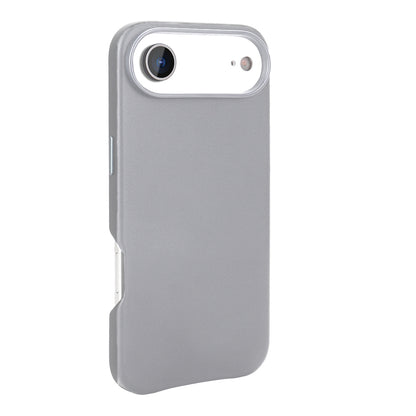 Apple iPhone 17 Air Kılıf M-safe Şarj Özellikli PU Deri Görünümlü Zore Kupra Kapak Gri