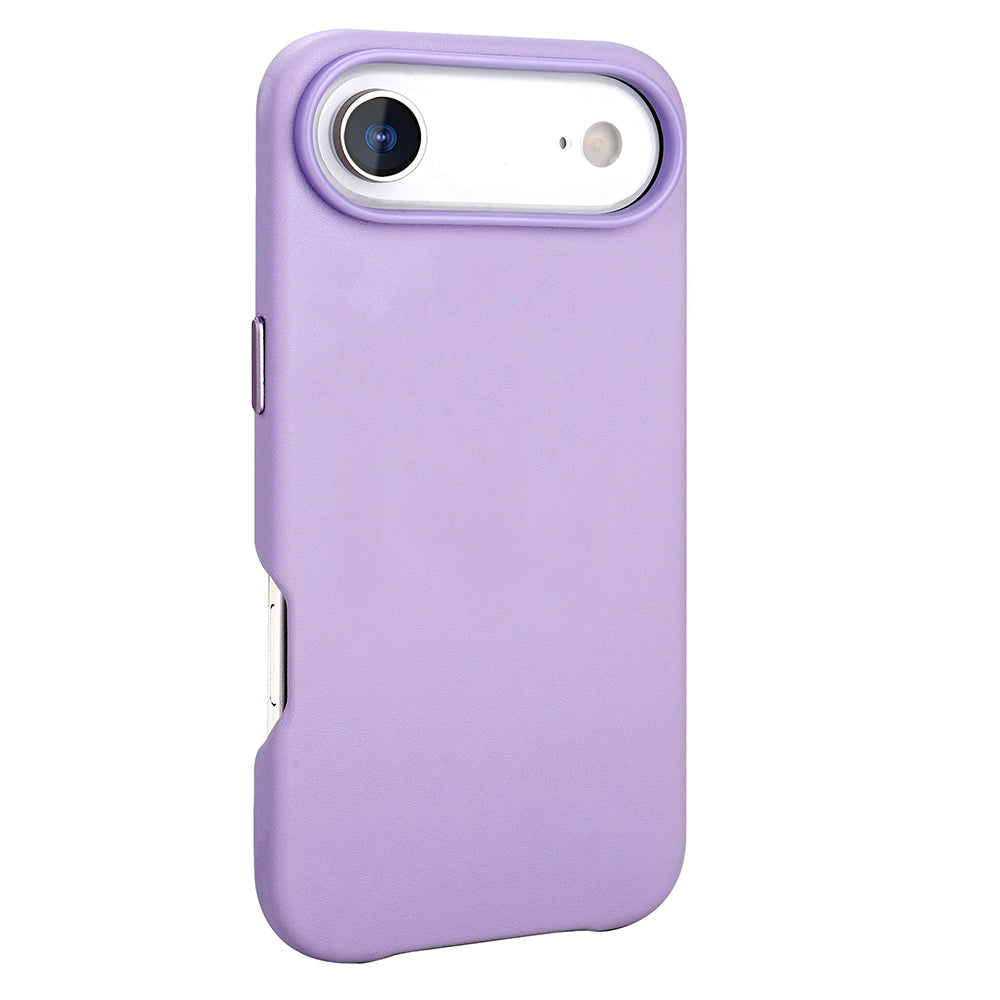 Apple iPhone 17 Air Kılıf M-safe Şarj Özellikli PU Deri Görünümlü Zore Kupra Kapak Mor