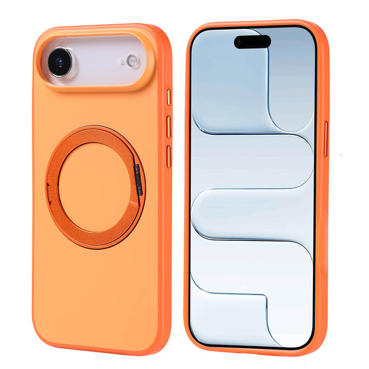 Apple iPhone 17 Air Kılıf M-Safe Şarj Özellikli Standlı Zore Proton Silikon Kapak Turuncu