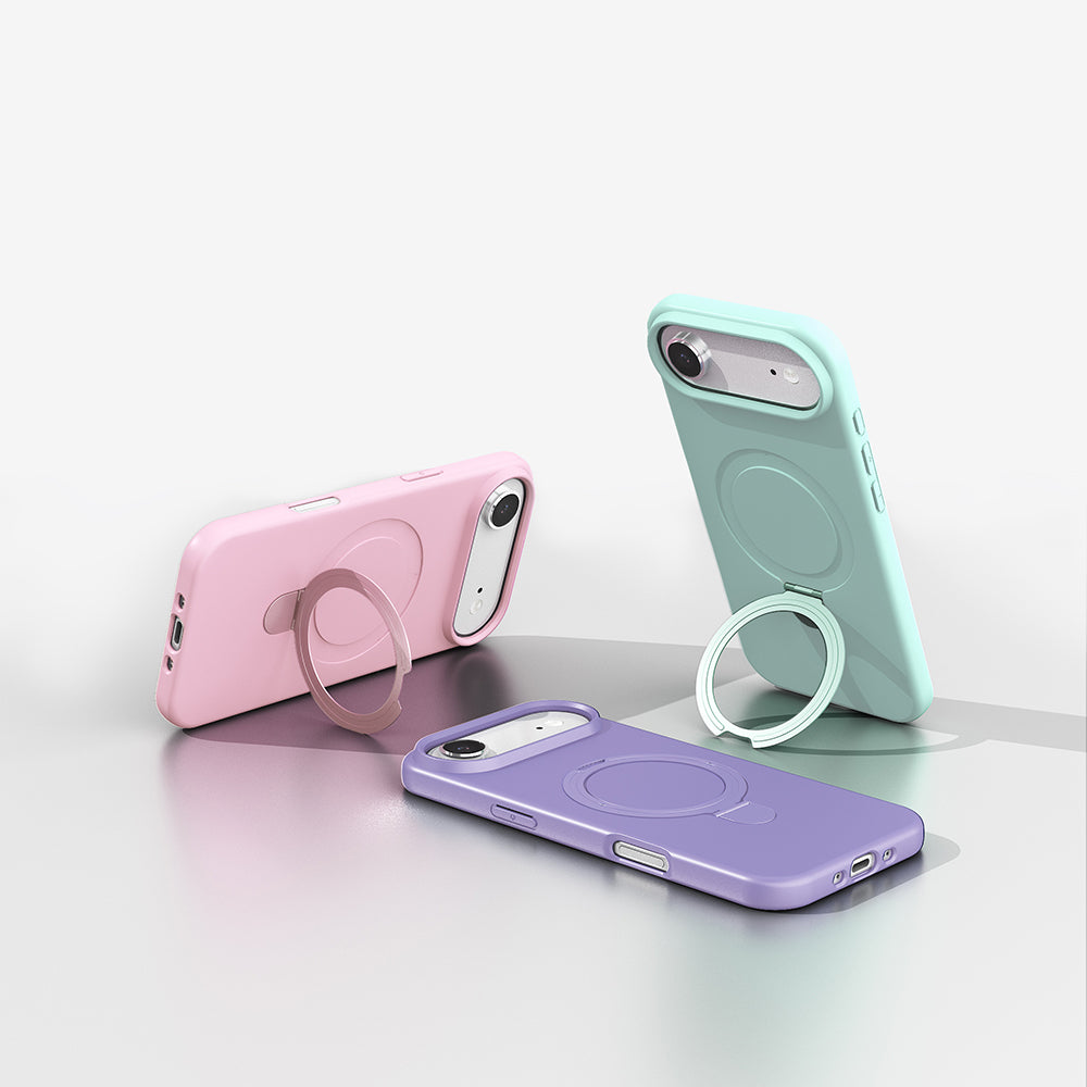 Apple iPhone 17 Air Kılıf M-safe Şarj Özellikli Standlı Zore Samara Kapak Siyah