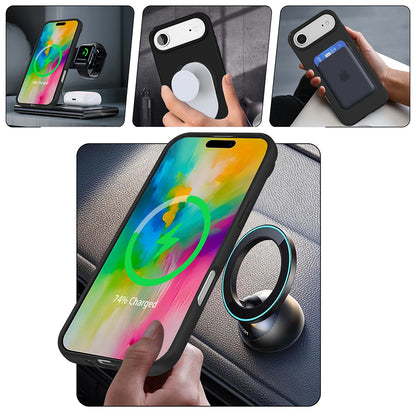 Apple iPhone 17 Air Kılıf M-safe Şarj Özellikli Standlı Zore Samara Kapak Lacivert