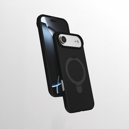 Apple iPhone 17 Air Kılıf M-safe Şarj Özellikli Standlı Zore Samara Kapak Siyah