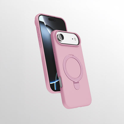 Apple iPhone 17 Air Kılıf M-safe Şarj Özellikli Standlı Zore Samara Kapak Pembe