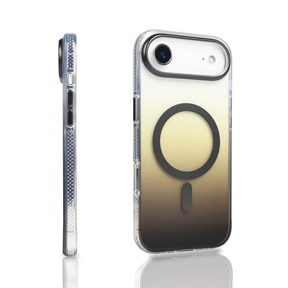 Apple iPhone 17 Air Kılıf M-safe Şarj Özellikli Transparan Renk Geçişli Zore Toros Kapak Siyah