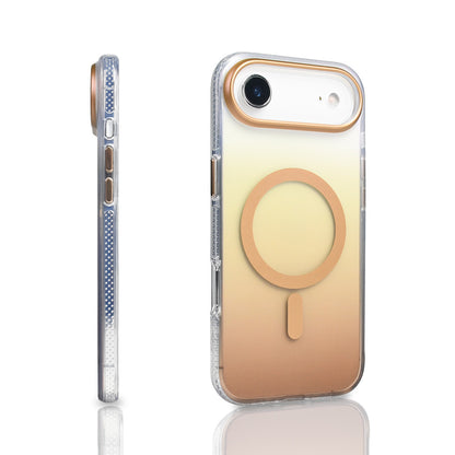 Apple iPhone 17 Air Kılıf M-safe Şarj Özellikli Transparan Renk Geçişli Zore Toros Kapak Mavi