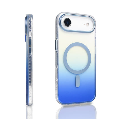 Apple iPhone 17 Air Kılıf M-safe Şarj Özellikli Transparan Renk Geçişli Zore Toros Kapak Gri