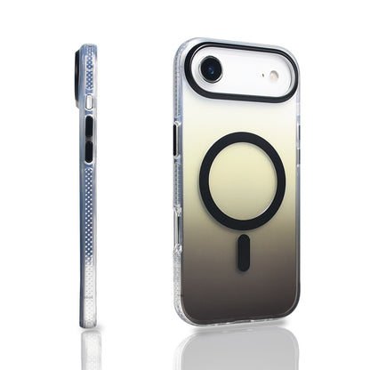 Apple iPhone 17 Air Kılıf M-safe Şarj Özellikli Transparan Renk Geçişli Zore Toros Kapak Siyah