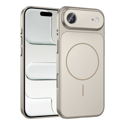 Apple iPhone 17 Air Kılıf Zore M-Safe Şarj Özellikli Kamera Korumalı Formen Kapak Gold