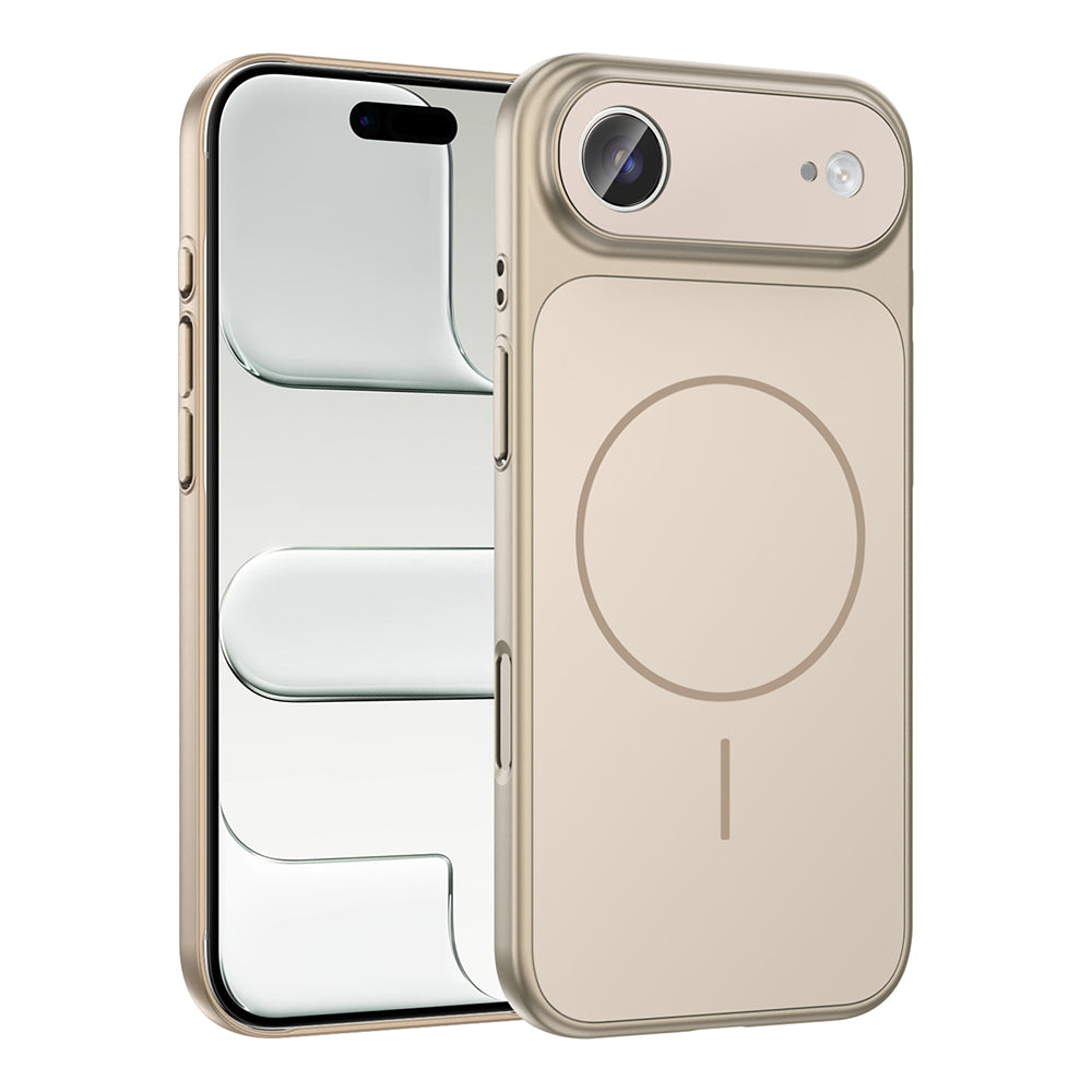 Apple iPhone 17 Air Kılıf Zore M-Safe Şarj Özellikli Kamera Korumalı Formen Kapak Gold