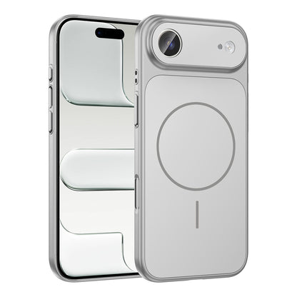 Apple iPhone 17 Air Kılıf Zore M-Safe Şarj Özellikli Kamera Korumalı Formen Kapak Gümüş