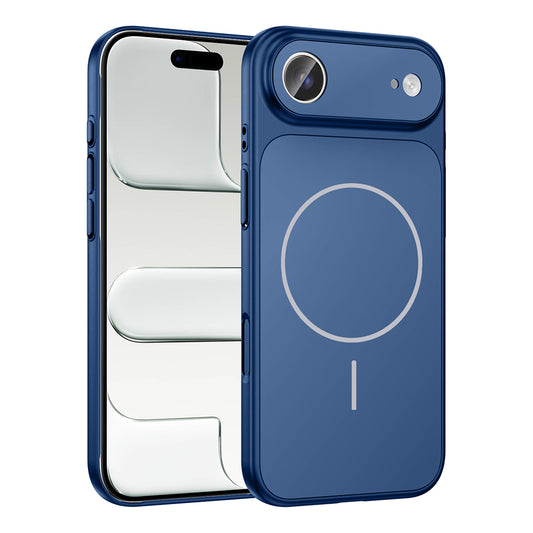 Apple iPhone 17 Air Kılıf Zore M-Safe Şarj Özellikli Kamera Korumalı Formen Kapak Mavi