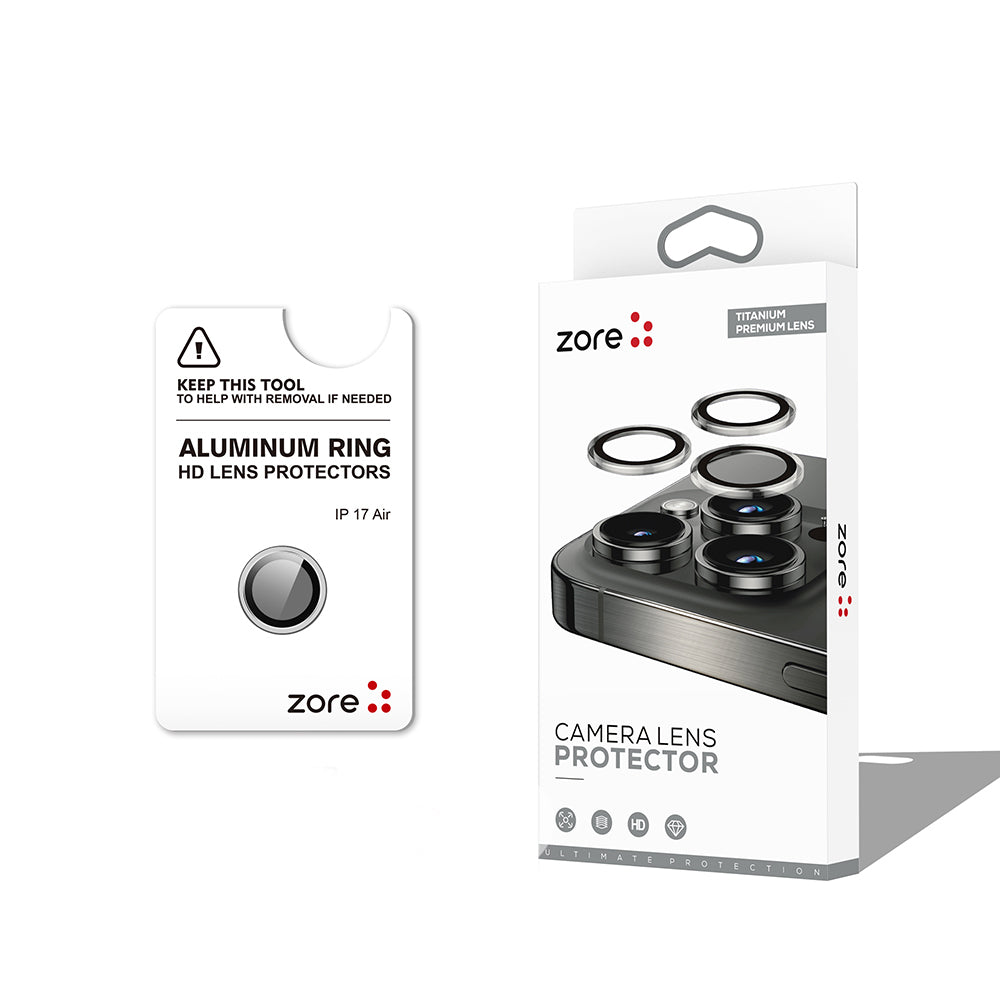 Apple iPhone 17 Air Zore CL-12 Premium Safir Parmak İzi Bırakmayan Anti-Reflective Kamera Lens Koruyucu Gümüş