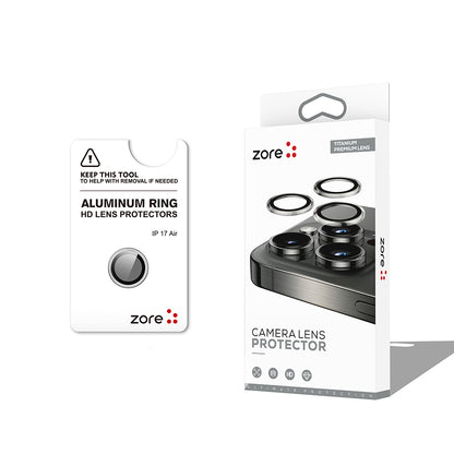 Apple iPhone 17 Air Zore CL-12 Premium Safir Parmak İzi Bırakmayan Anti-Reflective Kamera Lens Koruyucu Gümüş