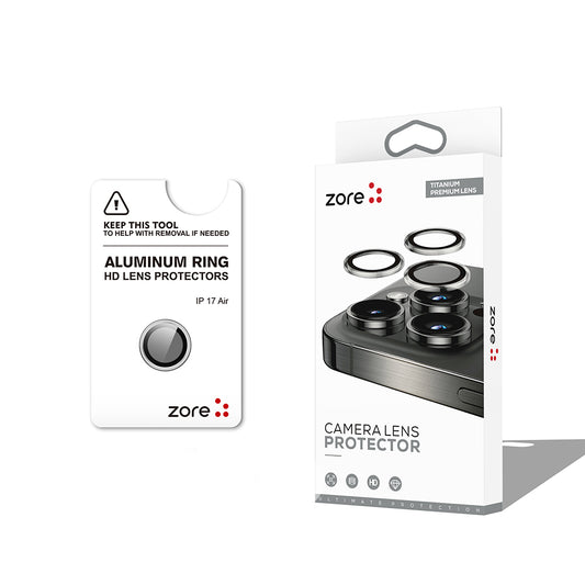 Apple iPhone 17 Air Zore CL-12 Premium Safir Parmak İzi Bırakmayan Anti-Reflective Kamera Lens Koruyucu Gümüş
