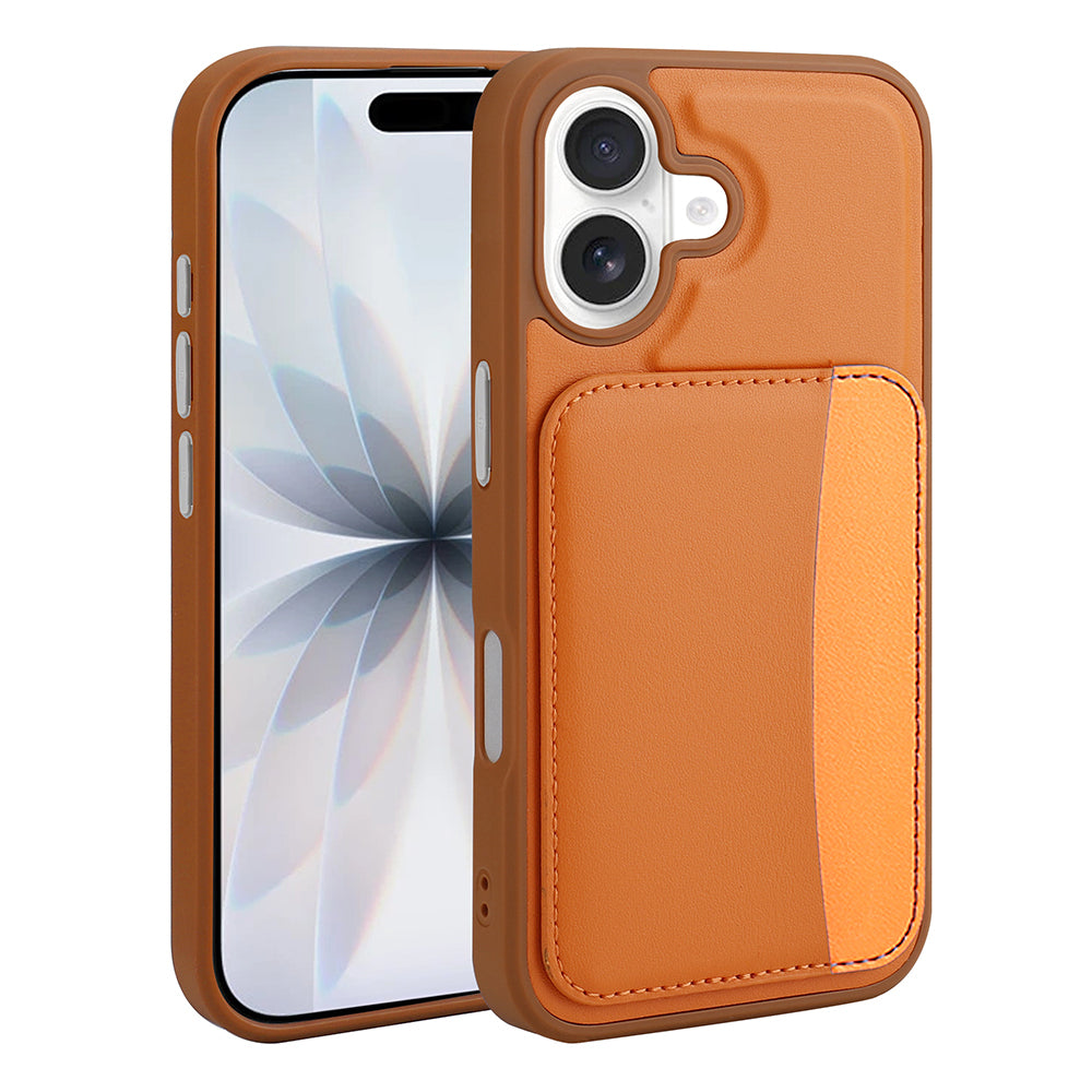 Apple iPhone 17 Kılıf Kartlıklı Zore X-Kart Silikon Kapak Turuncu