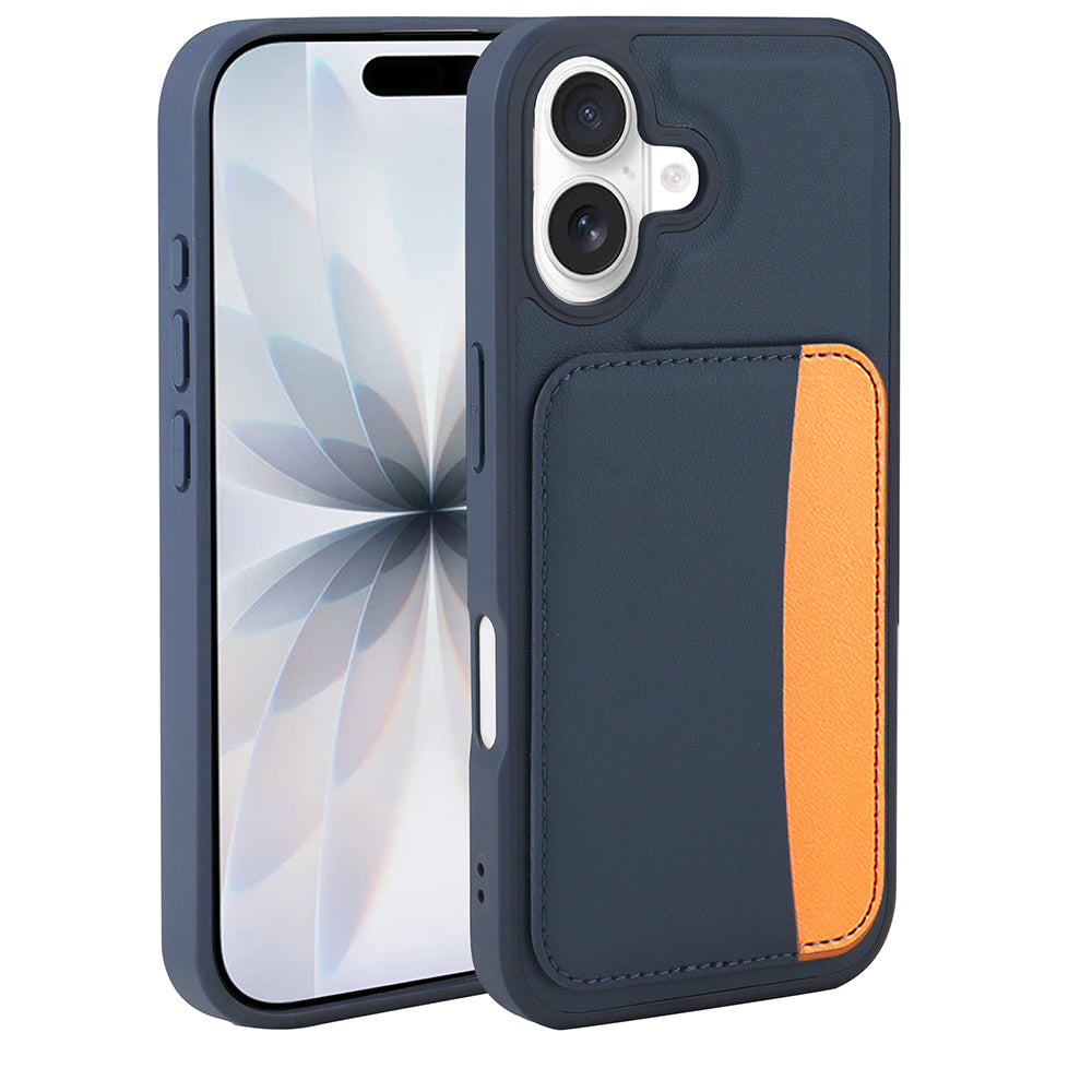 Apple iPhone 17 Kılıf Kartlıklı Zore X-Kart Silikon Kapak Turuncu