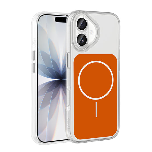 Apple iPhone 17 Kılıf M-Safe Şarj Özellikli Metal Buton Tasarımlı Zore İkonik Sert Silikon Kapak Beyaz