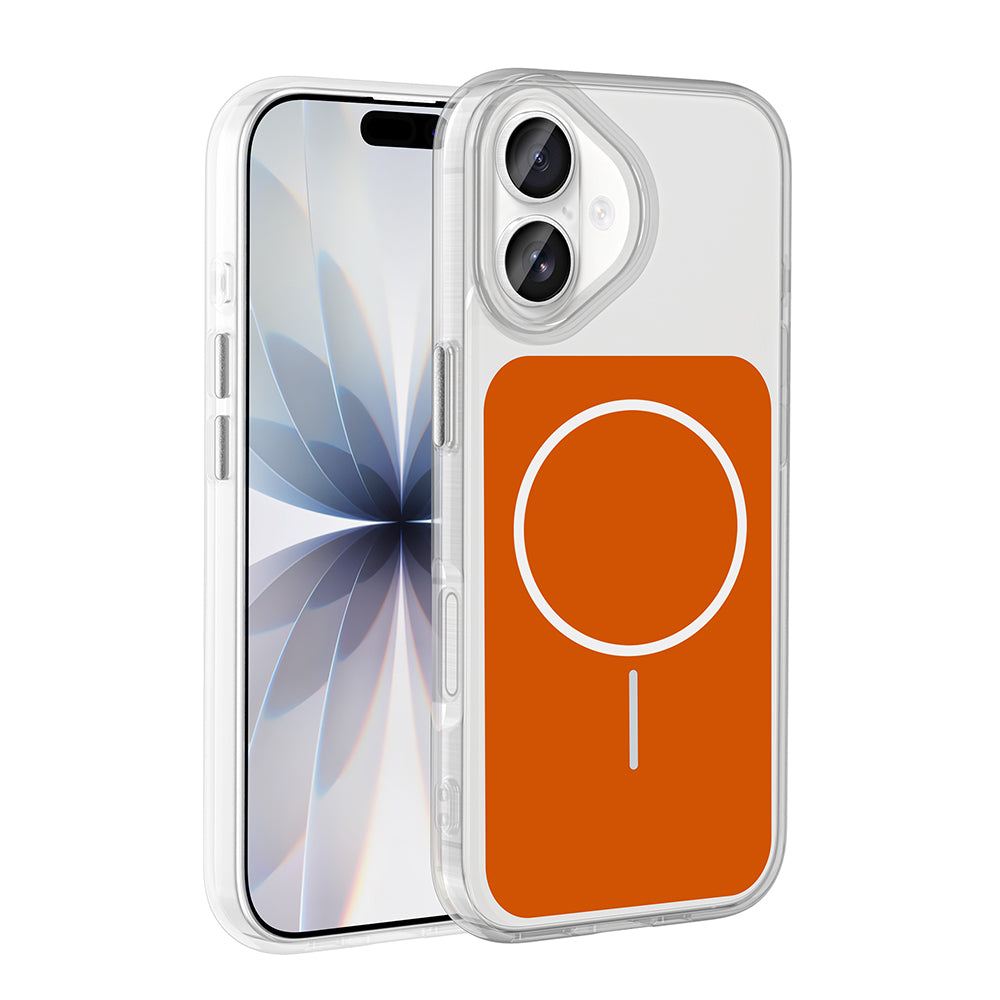 Apple iPhone 17 Kılıf M-Safe Şarj Özellikli Metal Buton Tasarımlı Zore İkonik Sert Silikon Kapak Mavi