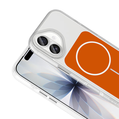 Apple iPhone 17 Kılıf M-Safe Şarj Özellikli Metal Buton Tasarımlı Zore İkonik Sert Silikon Kapak Beyaz