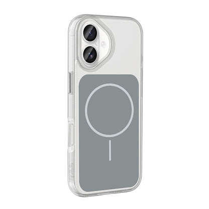 Apple iPhone 17 Kılıf M-Safe Şarj Özellikli Metal Buton Tasarımlı Zore İkonik Sert Silikon Kapak Turuncu