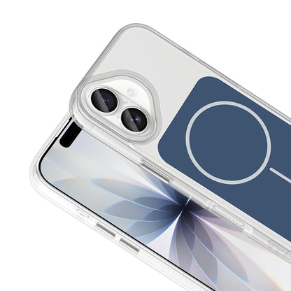 Apple iPhone 17 Kılıf M-Safe Şarj Özellikli Metal Buton Tasarımlı Zore İkonik Sert Silikon Kapak Turuncu