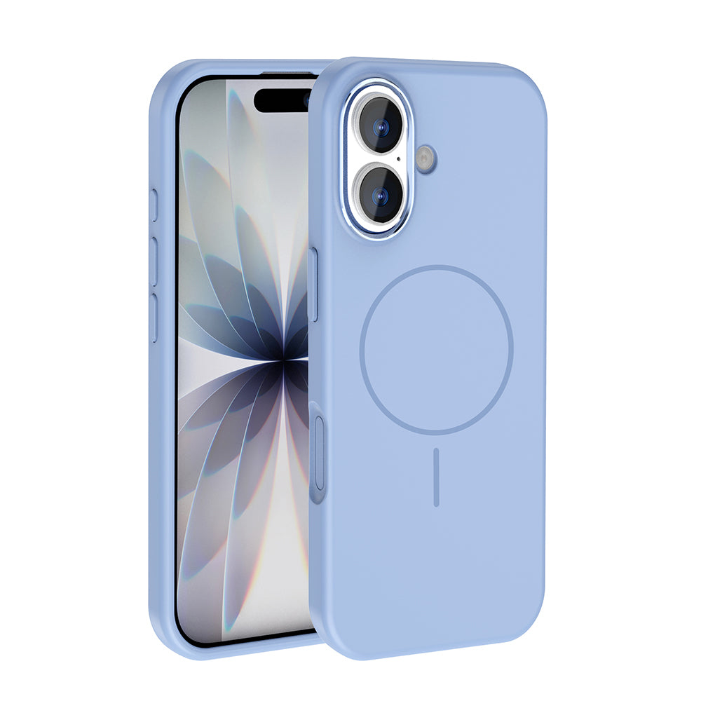 Apple iPhone 17 Kılıf M-Safe Şarj Özellikli Metal Kamera Çerçeveli Zore Edi Silikon Kapak Lacivert