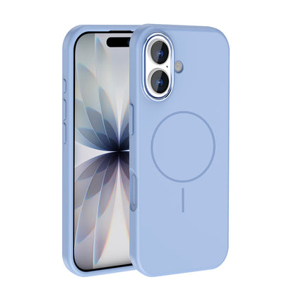 Apple iPhone 17 Kılıf M-Safe Şarj Özellikli Metal Kamera Çerçeveli Zore Edi Silikon Kapak Lila