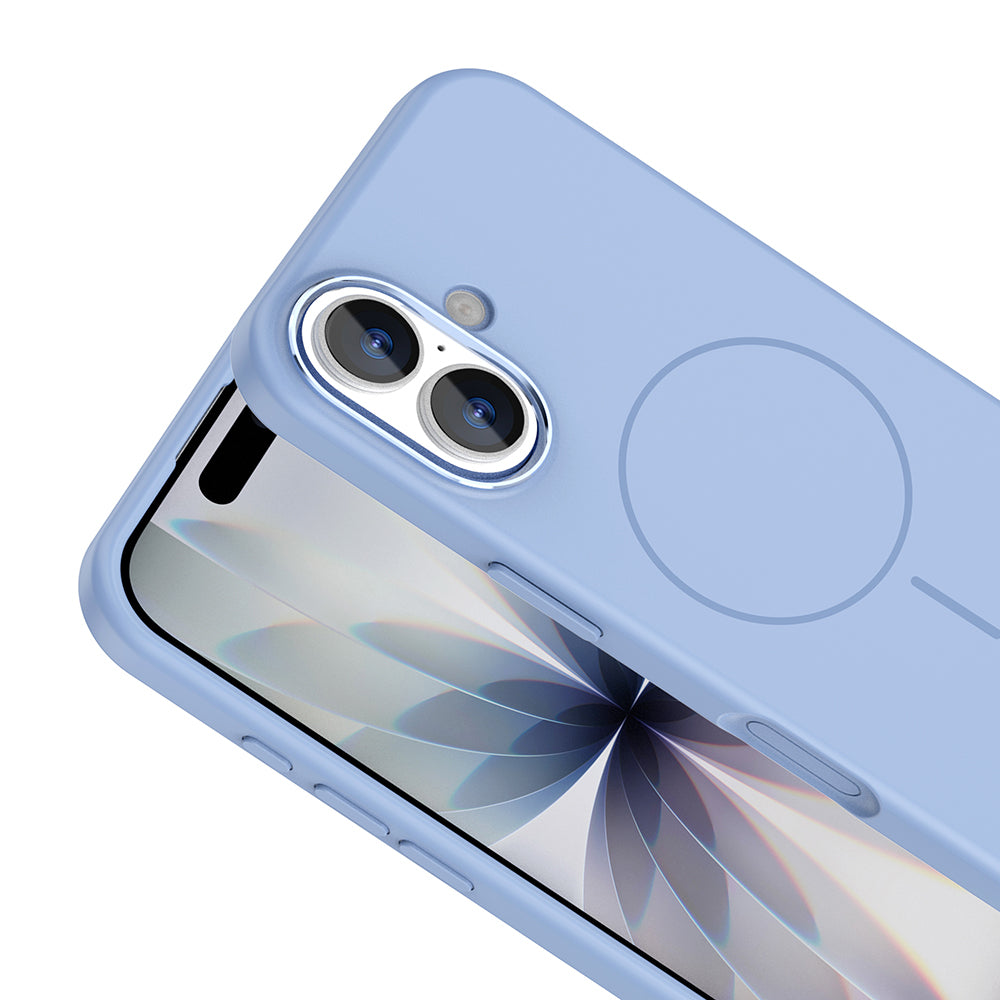 Apple iPhone 17 Kılıf M-Safe Şarj Özellikli Metal Kamera Çerçeveli Zore Edi Silikon Kapak Lila