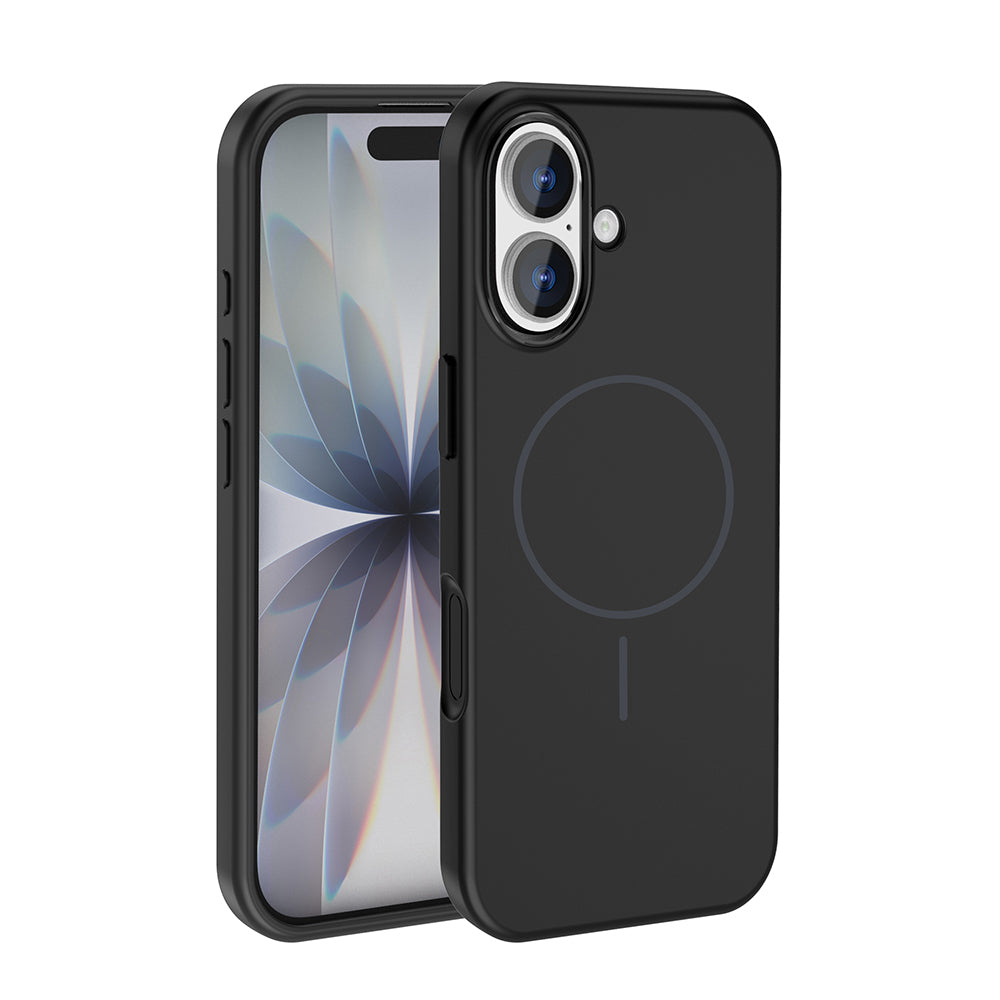 Apple iPhone 17 Kılıf M-Safe Şarj Özellikli Metal Kamera Çerçeveli Zore Edi Silikon Kapak Siyah